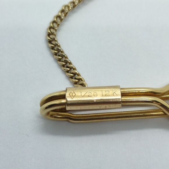 Vintage Hartzber Shriners Masonic Pendant Chain Tie Bar Clip 12K Gold Filled - Picture 5 of 8